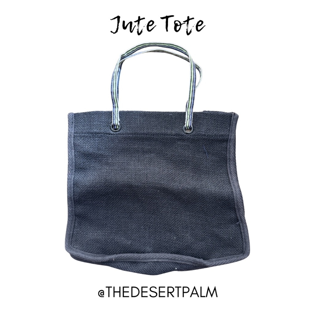 Black Jute Tote Bag 🖤 | Durable  Everyday Mini Market Tote